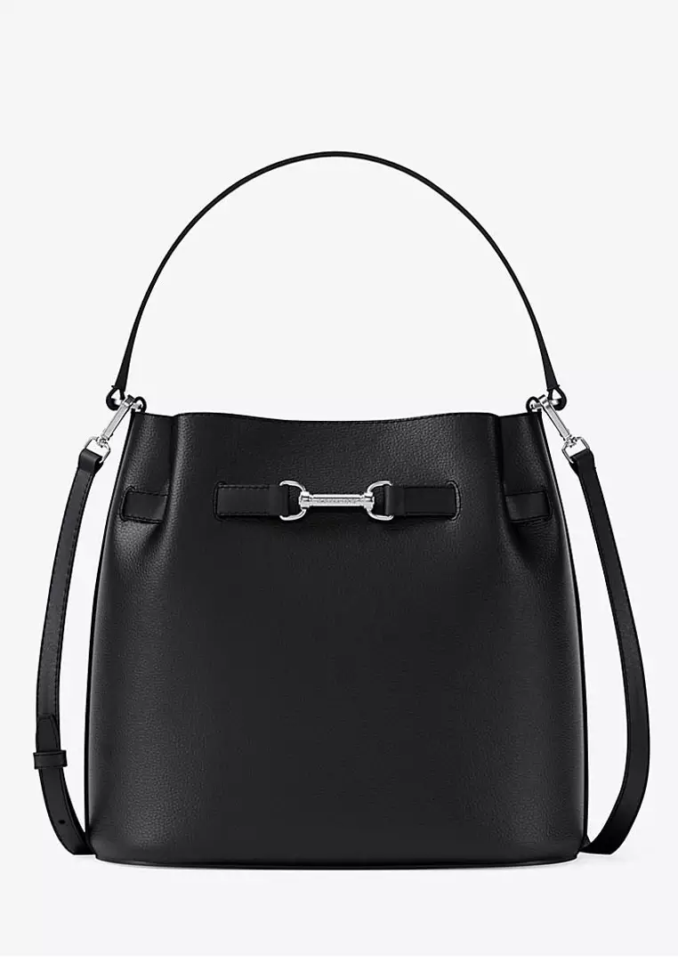 Carson Medium Pebbled Leather Convertible Bucket Crossbody Bag