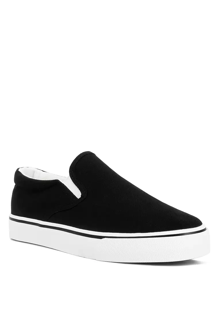 Buy London Rag Black Canvas Slip On Sneakers 2024 Online | ZALORA ...