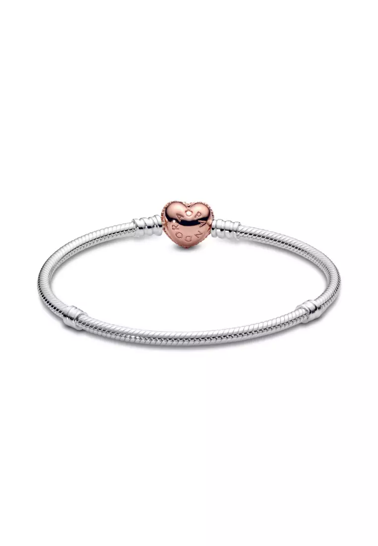 Buy Pandora Moments Pavé Heart Clasp Snake Chain Bracelet 2025
