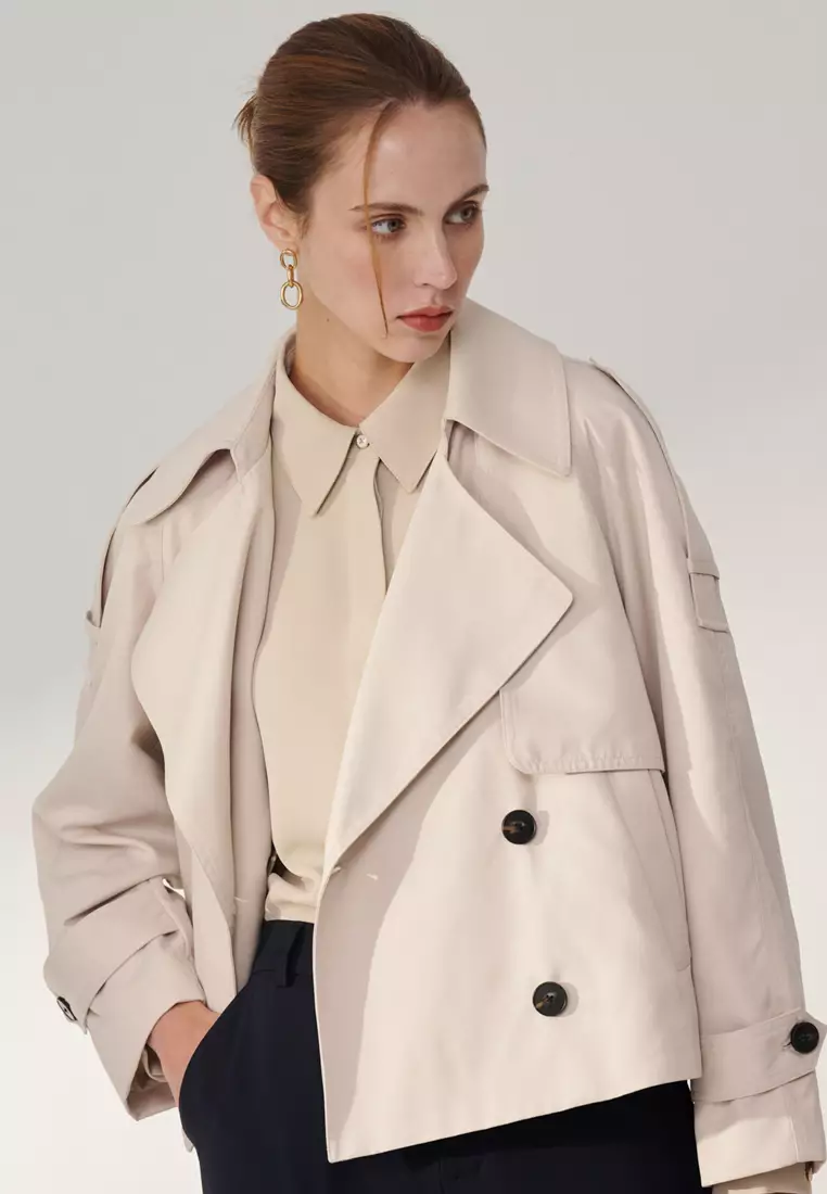 Buy SST&C Light Khaki Short Trench Coat 2025 Online ZALORA