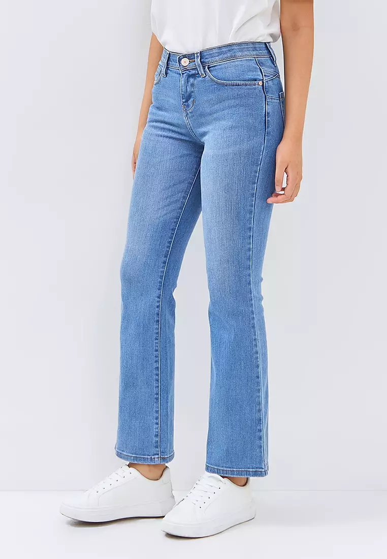 C2 Wenzou Blue Jeans Push Up Bootcut Wanita