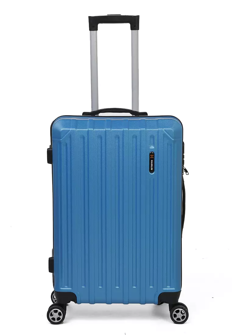 Isvara Tas Koper Hardcase Unisex One Set Suitcase Number Code Combination Lock Large Compartment Material ABS+PVC Coated ORIGINAL - Light Blue