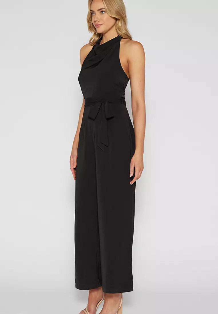 Jual Style State Halter Neckline Jumpsuit With Waist Tie Original 2024 ZALORA Indonesia