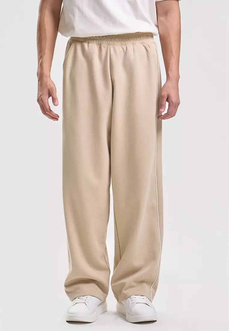 Baggy Fit Sweat Pants with Side Piping