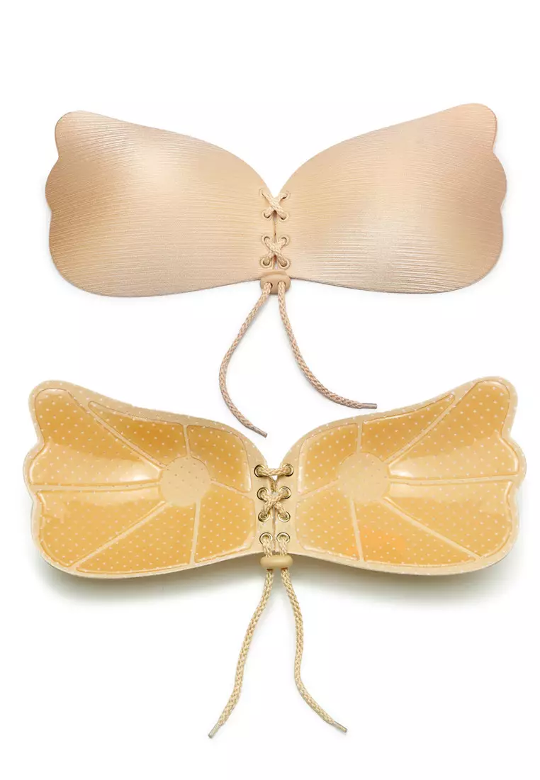 Buy SMROCCO Angel Wing Seamless Adjustable Push Up Bra Nubra B1007 (Beige)  Online