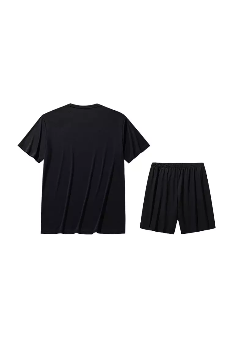 Men Training Knit Sport Set Loose-Fit Breathable Moisture-Wicking Quick-Dry Fitness 9525B7207A