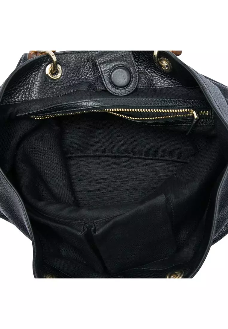 Pre-Loved Gucci Calfskin Bamboo Shopper Satchel