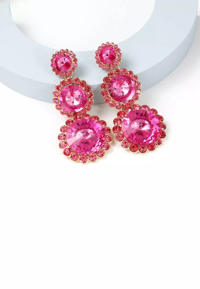 Fuschia pink earrings discount