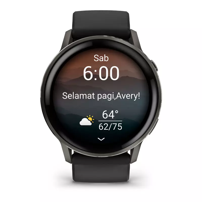 Jam Tangan Pria Garmin Venu 4 010-03014-40 Advanced GPS Smartwatch Digital Dial Slate with Black Silicone Band