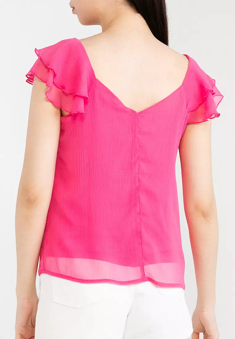 Asta V-Neck Cap Sleeves Top