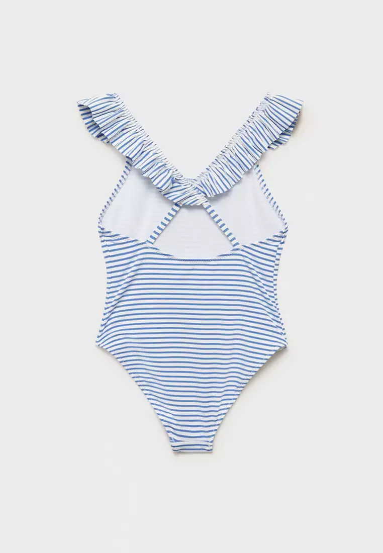 Buy MANGO KIDS Ruffled Striped Swimsuit 2025 Online ZALORA