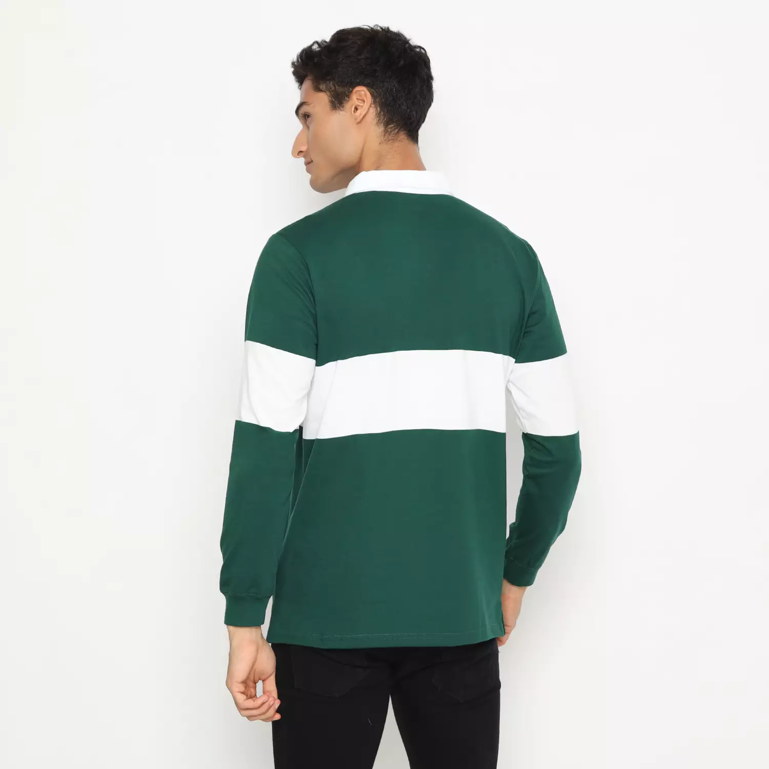 Matsuda Kaos Rugby Polo Shirt Pria Lengan Panjang Nago