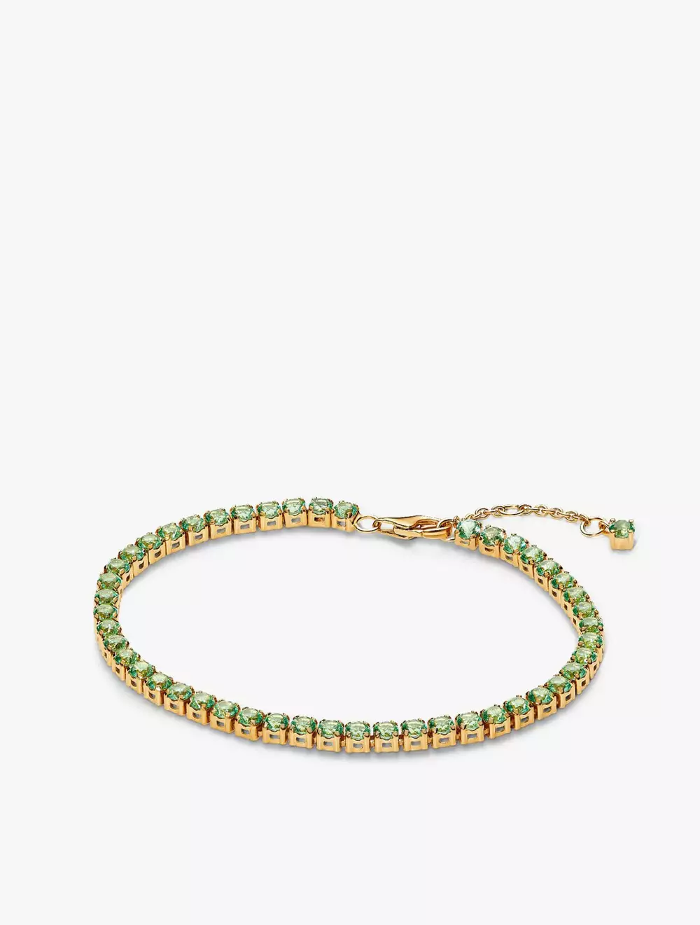 14k gold-plated bracelet with mint green crystal