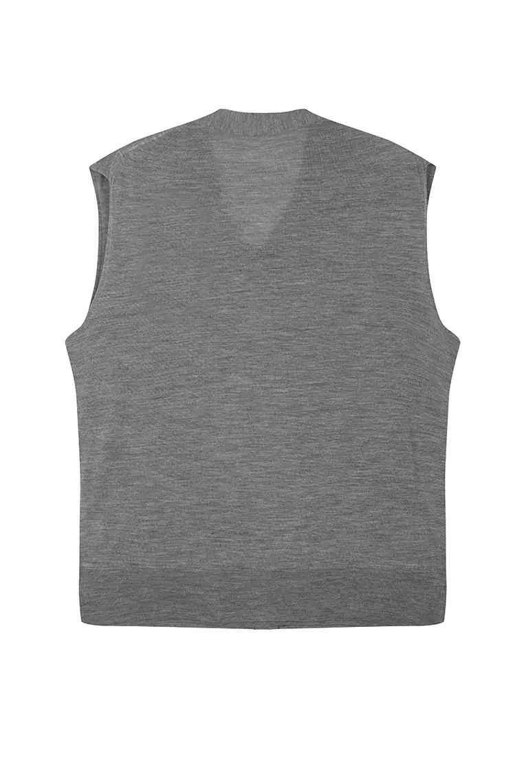 Machine-Washable 104% Wool Knit Vest