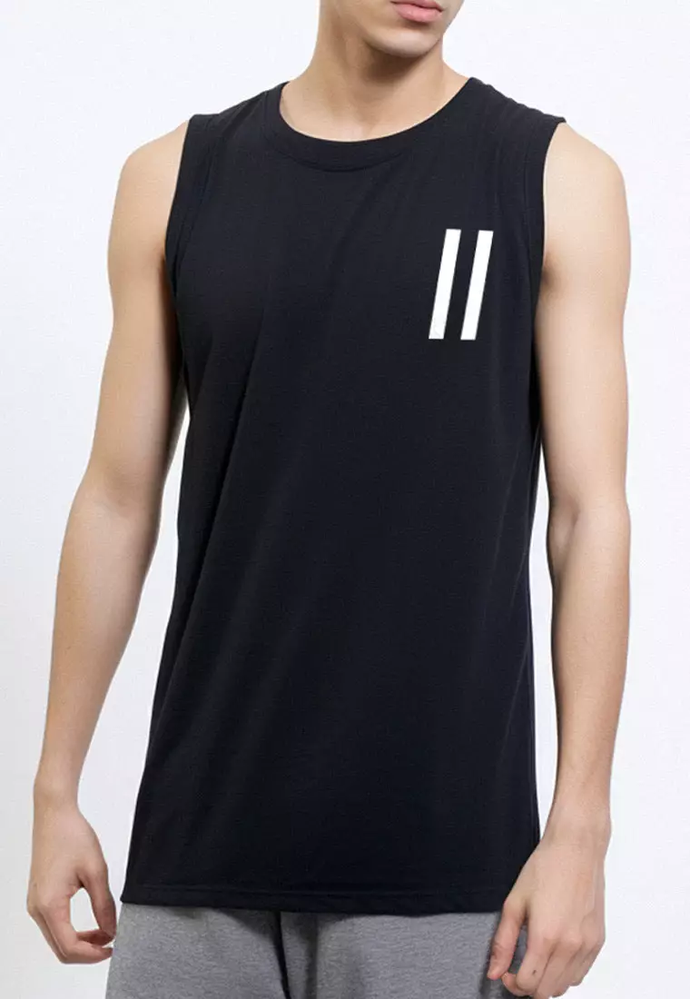 MTT17 Kaos Kutung Pria Casual SVN "slash slash" hitam