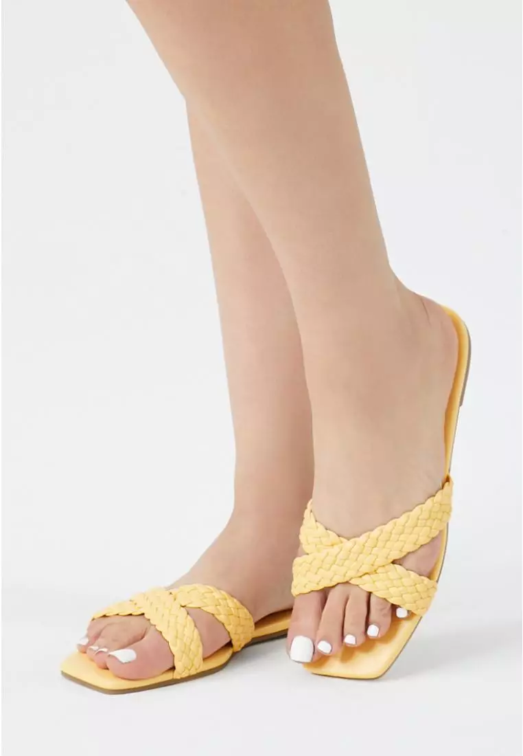 Discount on Forever 21  shoes - SKU: Braided Crisscross Flat Sandals
