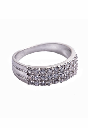 SHANTAL JEWELRY grey and white and silver Cubic Zirconia Silver Tri-Band Ring SH814AC94ETDSG_1