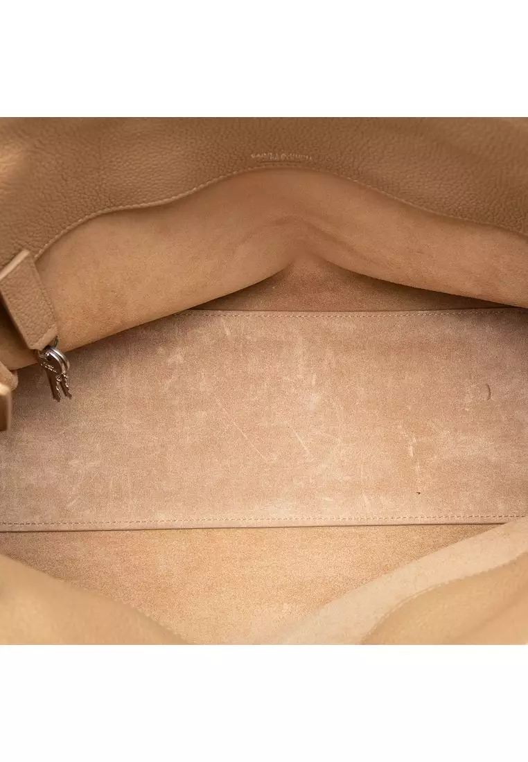 Pre-Loved Saint Laurent Small Grained Calfskin Supple Sac De Jour Satchel