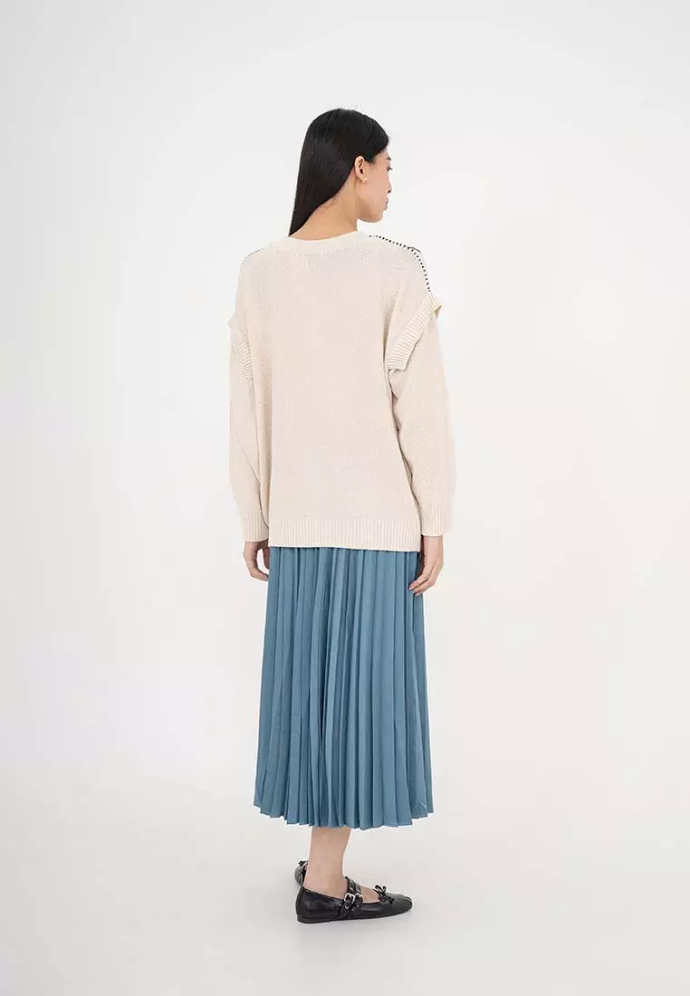 Earth Music & Ecology - Jura Contrast Stitch Knit