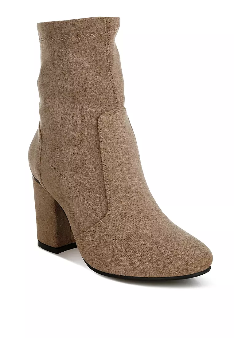 Microfiber Sock Boots in Beige