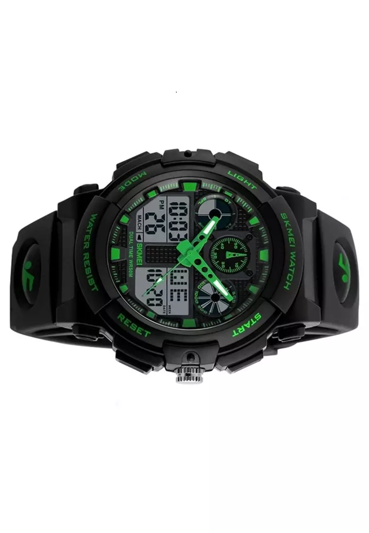 Jam Tangan Analog Digital Pria Waterproof 50m Strap Tali Material Silicon Transparent Resin Mirror KO99 ORIGINAL