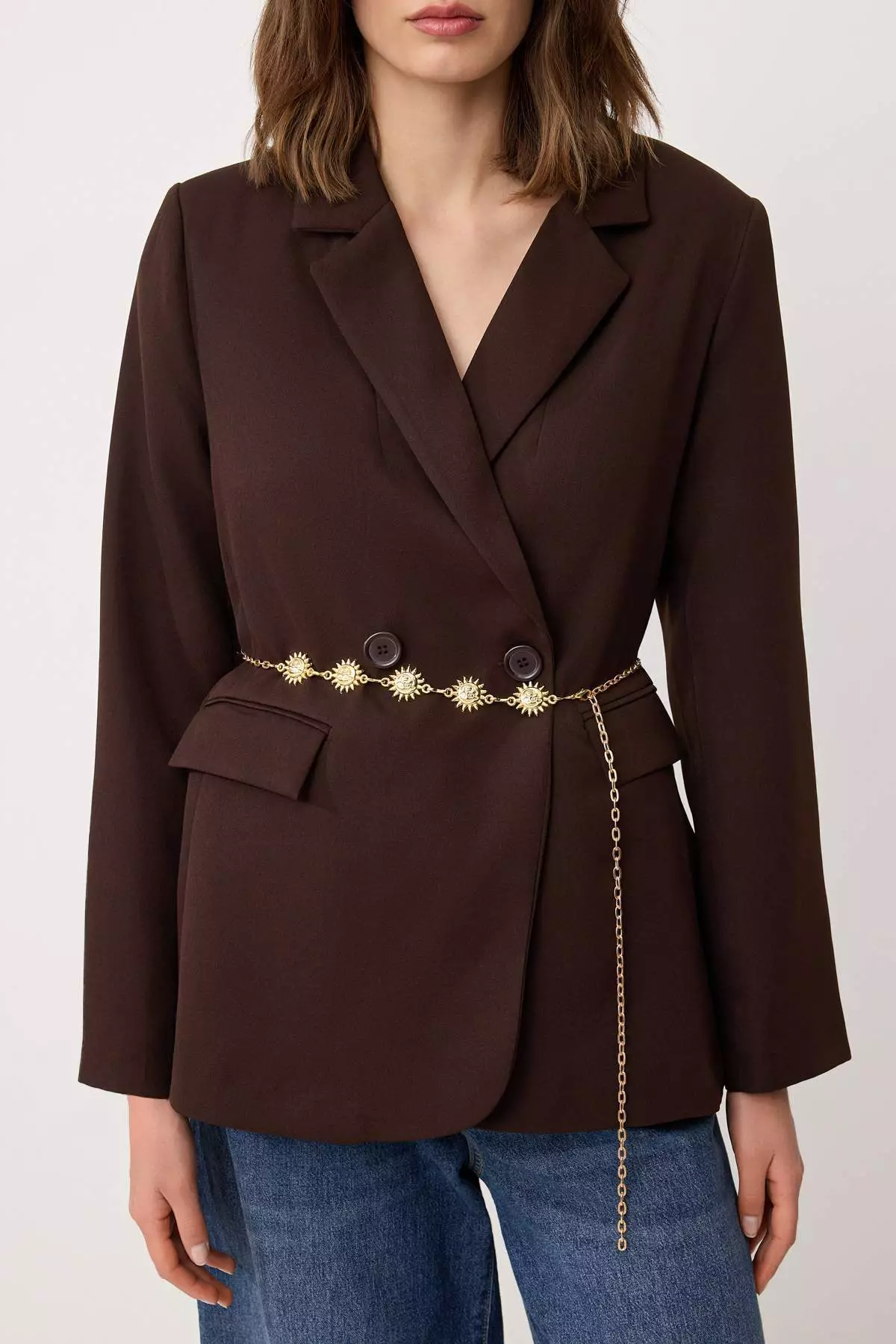 Brown Blazer Jacket Twoss26Bc49