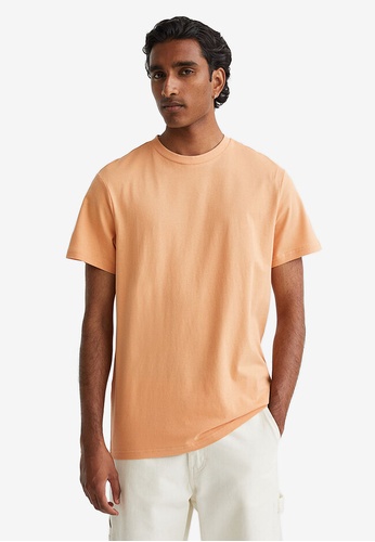 H&M orange Regular Fit Round-Neck T-Shirt 30F07AAE0870C1GS_1