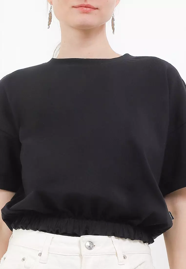 Luxina Elastic Hem Cropped Tee