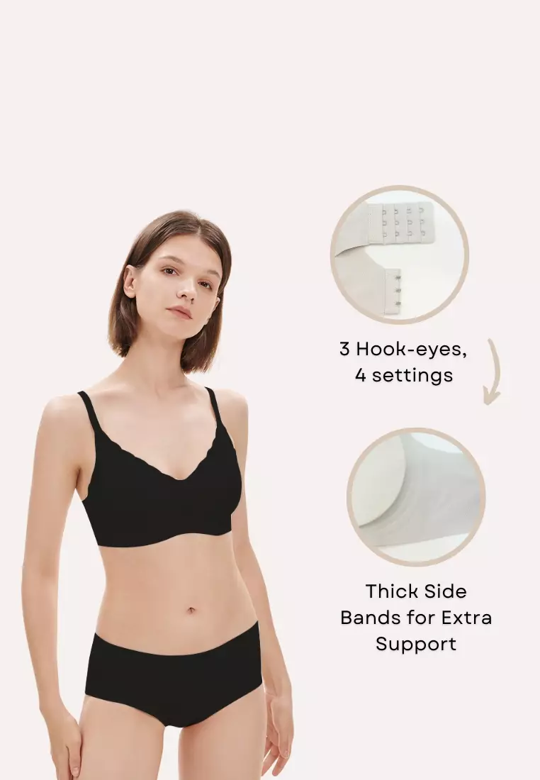 Kiss & Tell 2 Pack Delia Seamless Wireless Comfortable Push Up Support Bra  in Grey and Black 2024, Buy Kiss & Tell Online