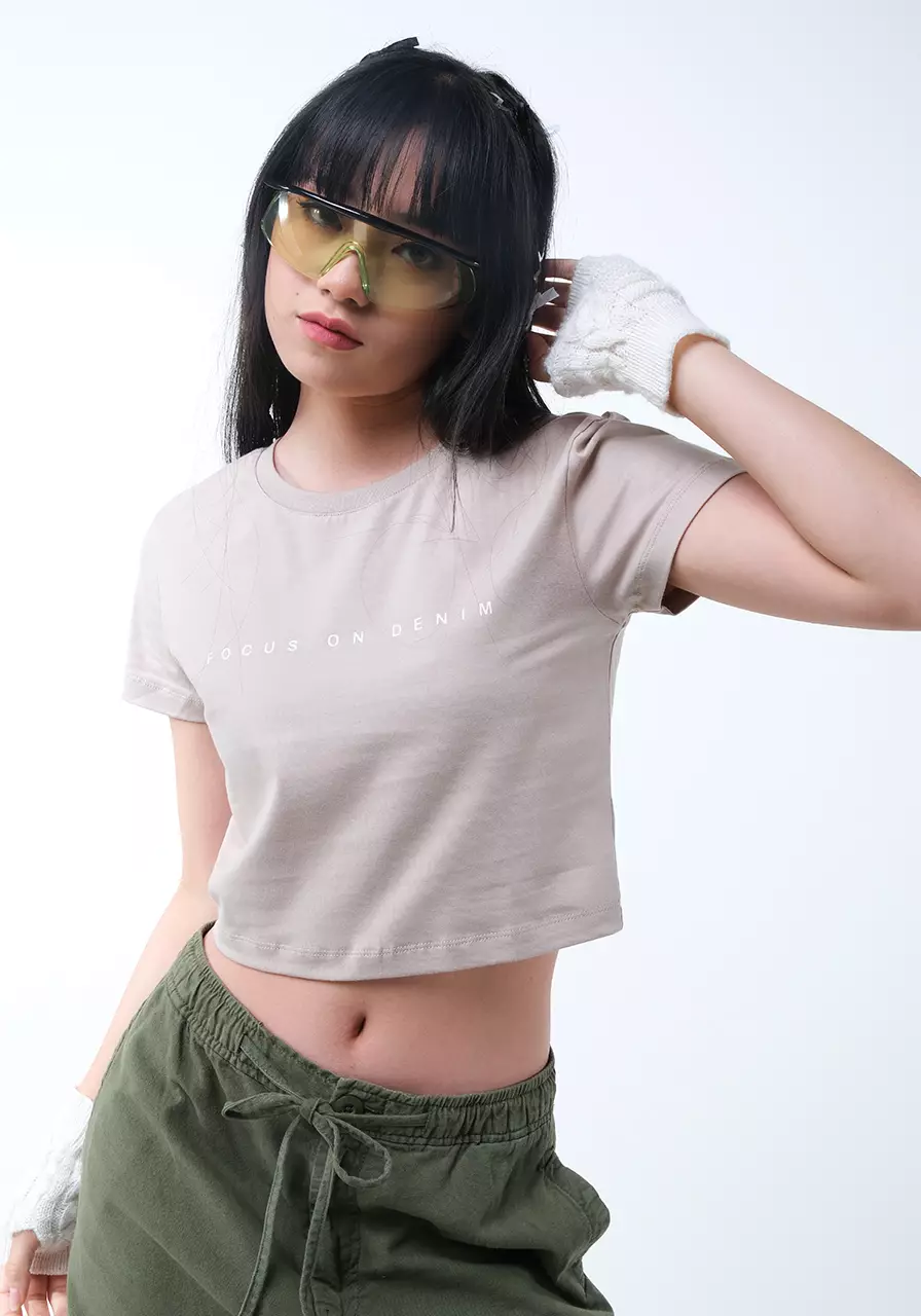 Kaos Wanita Baby Tee Blu Khaki