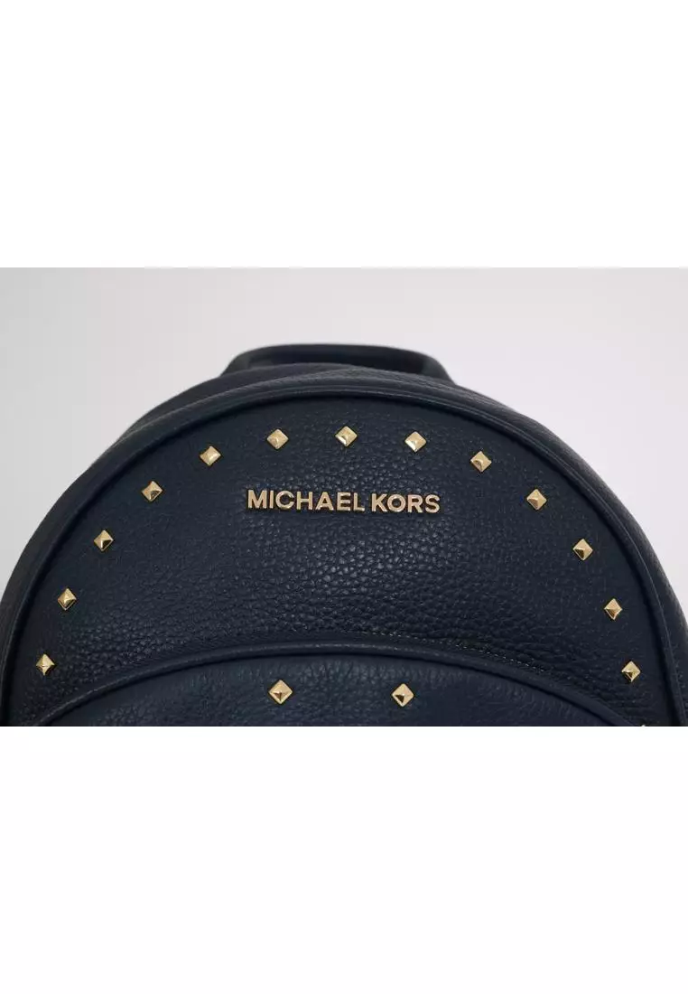 Michael Kors Michael Kors Navy Blue ABBEY Leather Backpack Bag 2024
