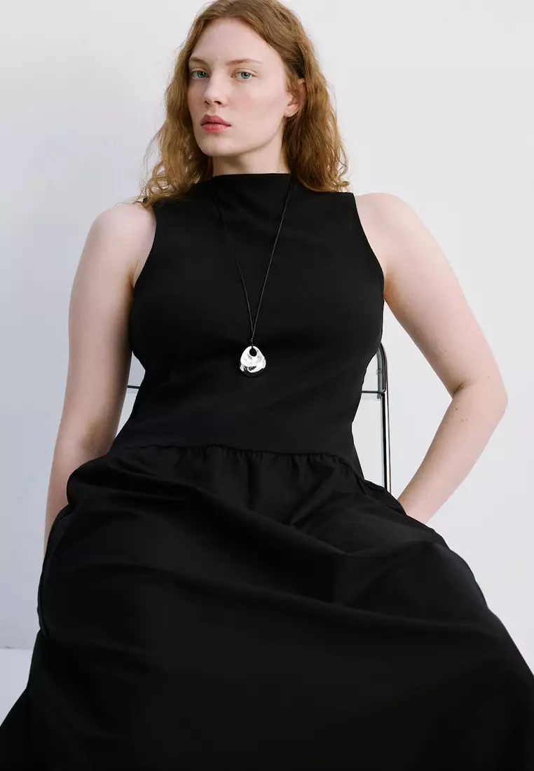 Contrast-Bodice Dress