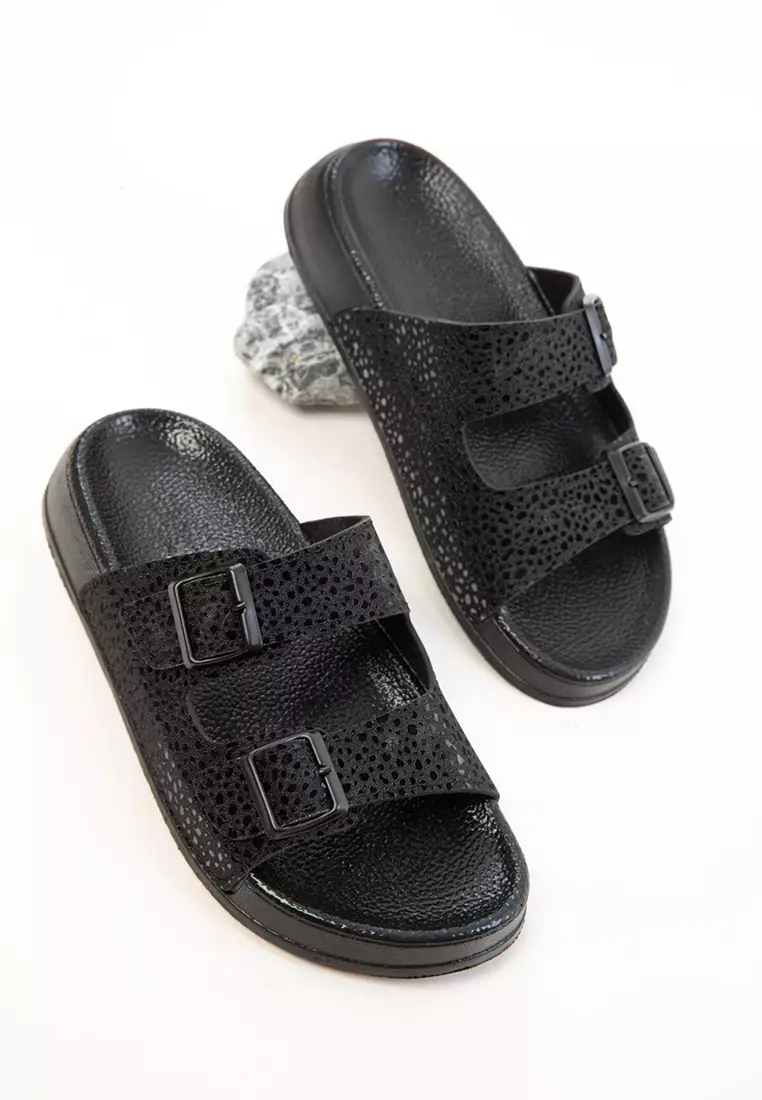 Black Women's Slippers 20791