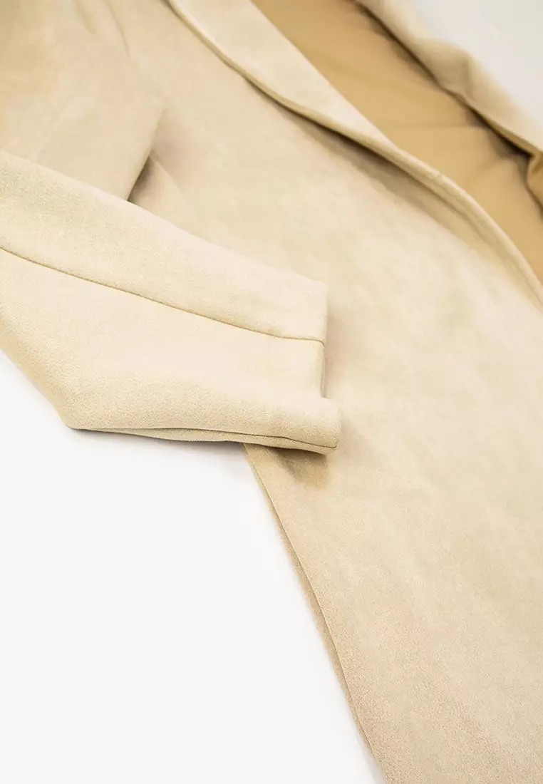 Suede-Look Trench Coat