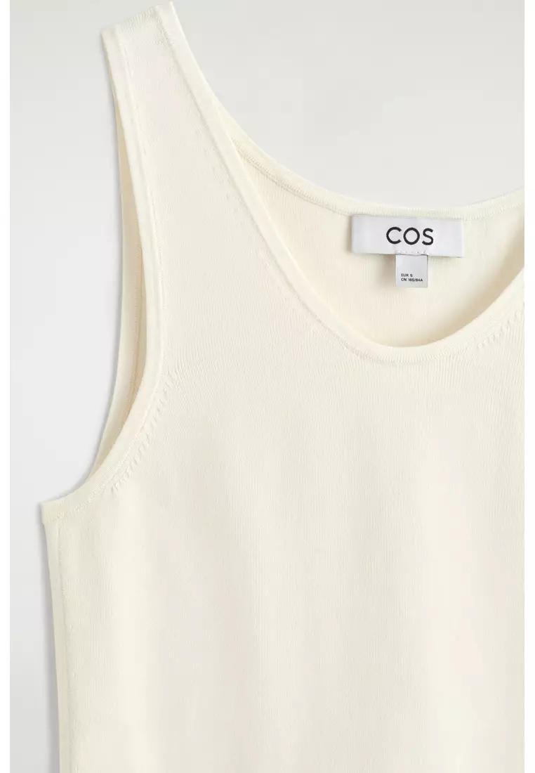 KNITTED SCOOP-NECK TANK TOP