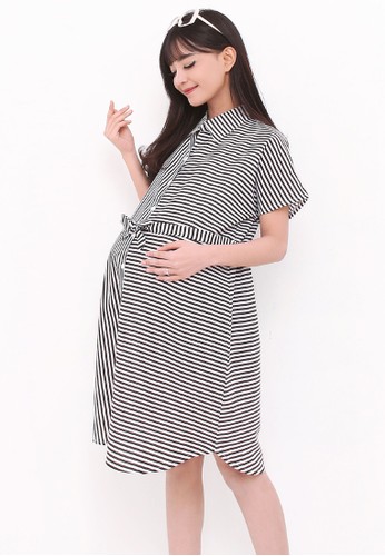 Jual Eve Maternity Mixing Stripe Maternity Dress Original Zalora