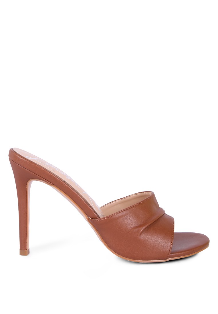 Macchiato Pleated Strap High Heeled Sandal