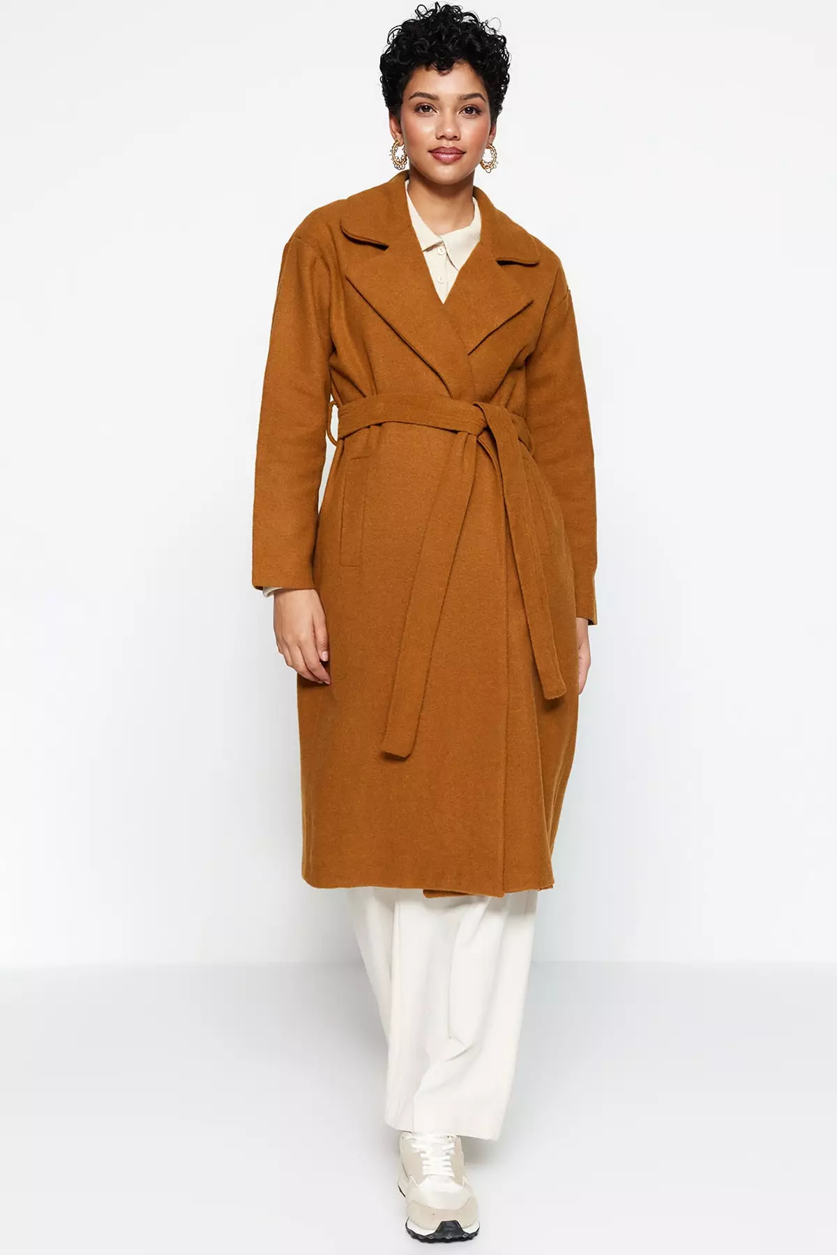 Camel top belted jacket