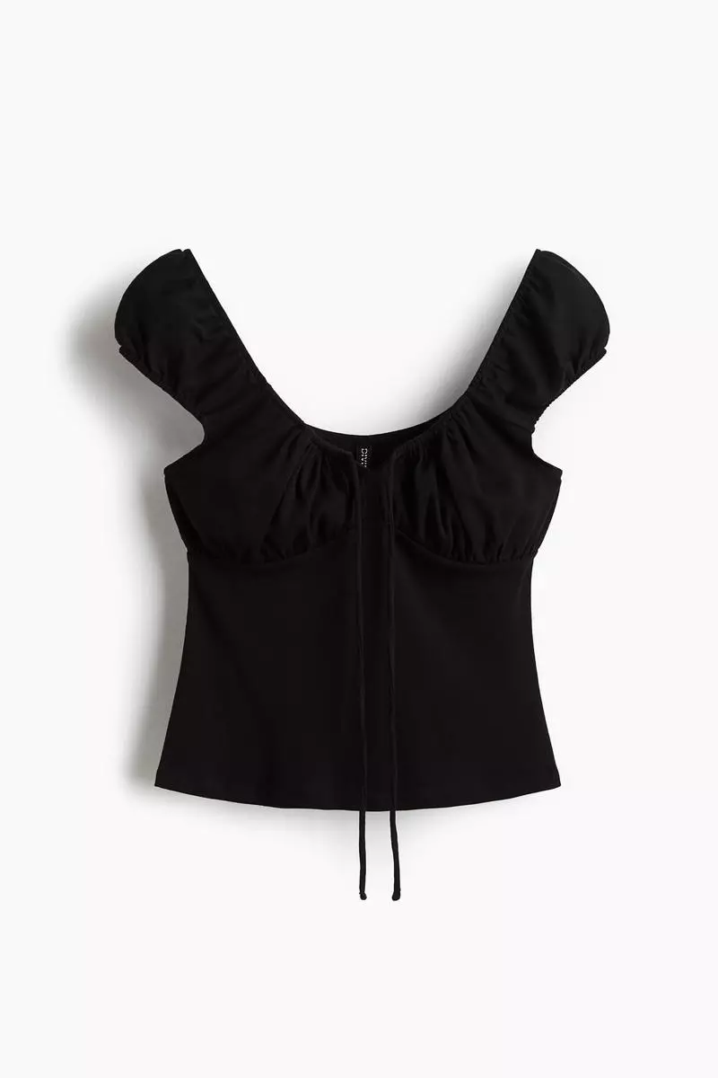 Buy H&M Drawstring-detail top Online | ZALORA Malaysia