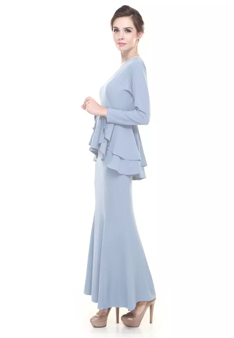 Lora Peplum in Mint blue