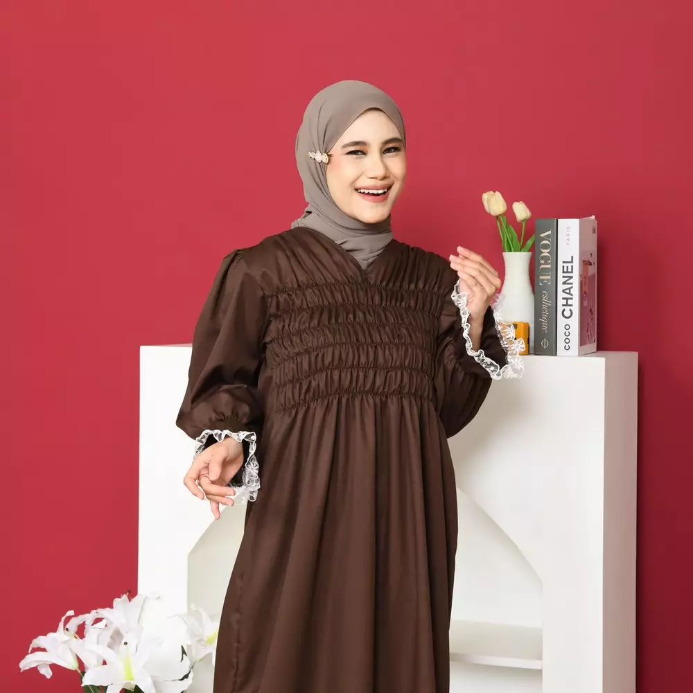 Eliana Rubber Dress - Mahogany M19933 R77S2