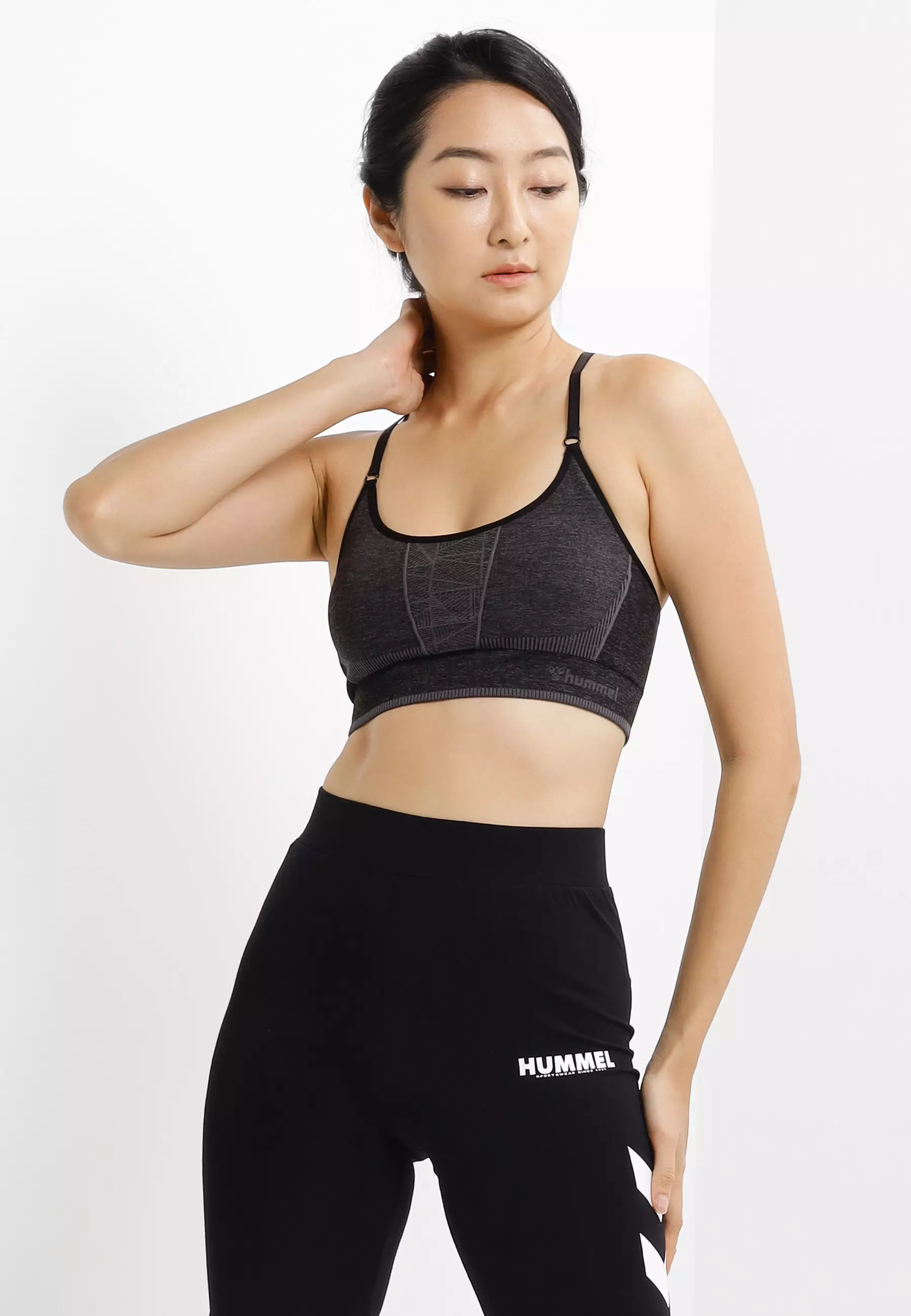 Gymshark Women's Flex Strappy Sports Bra Charcoal Black Sz Medium for sale  online