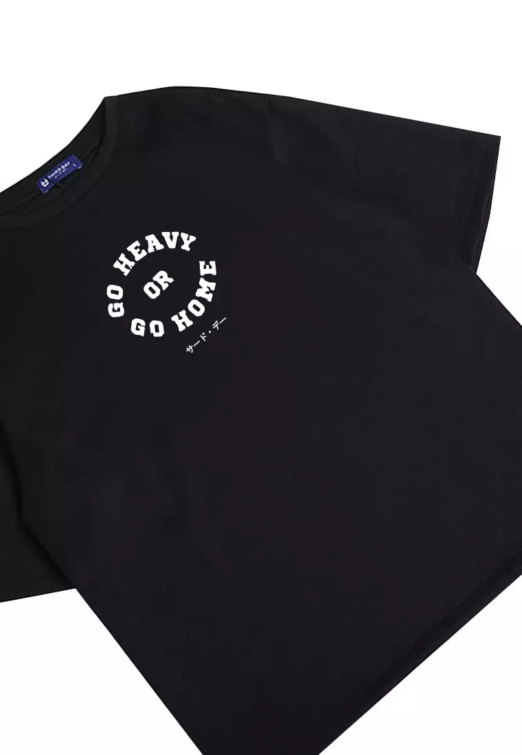 MTW64 Kaos Oversize Gym Bahan Tebal Scubalux "go heavy" hitam