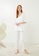 LC WAIKIKI white V-Neck Striped Short Sleeve Poplin Women's Pajamas Set F2AD9AA92CDA24GS_2