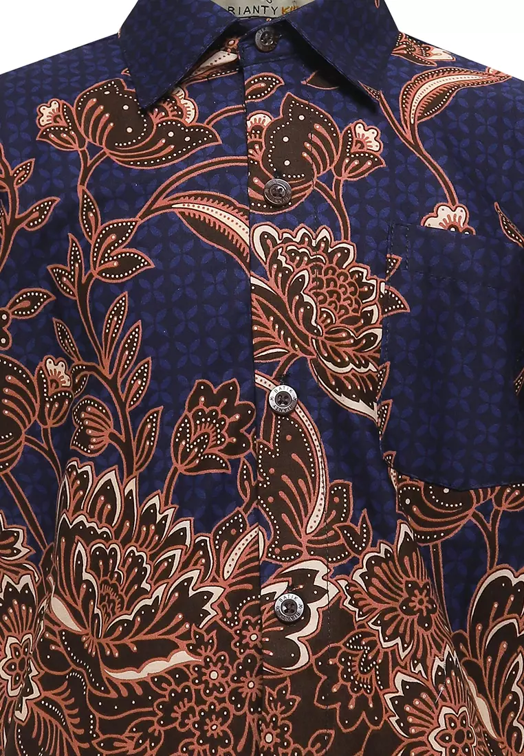 Hem Anak Batik Laki Laki Lengan Pendek Regan Navy