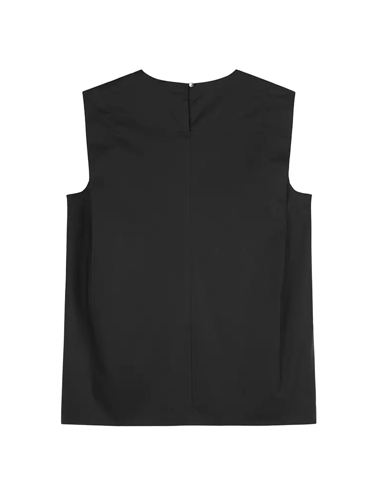 Loose Fit Round Neck Sleeveless Top