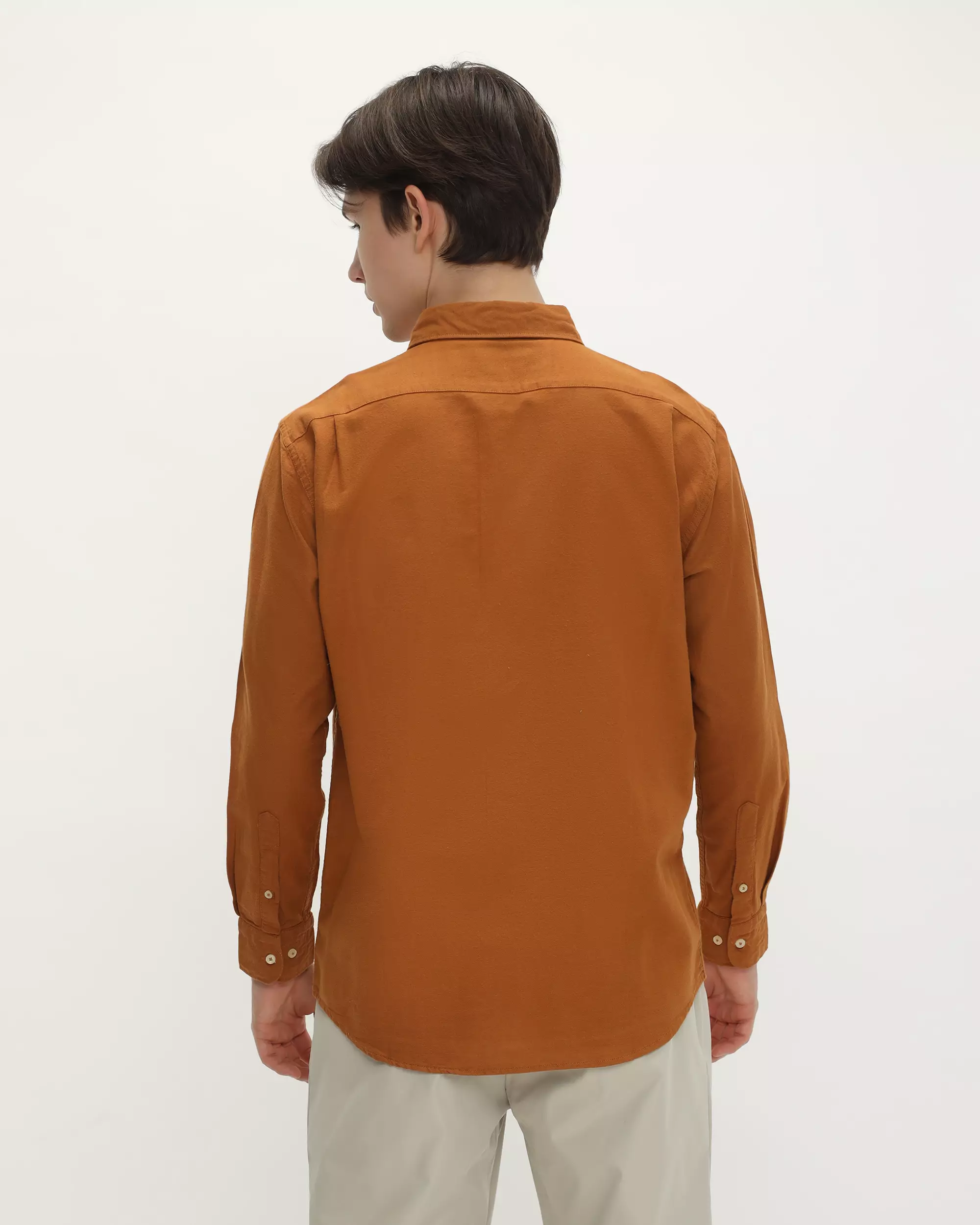 Larusso Malibu & Cabana - Basic Rami Shirt Long Sleeve - Orange Brick
