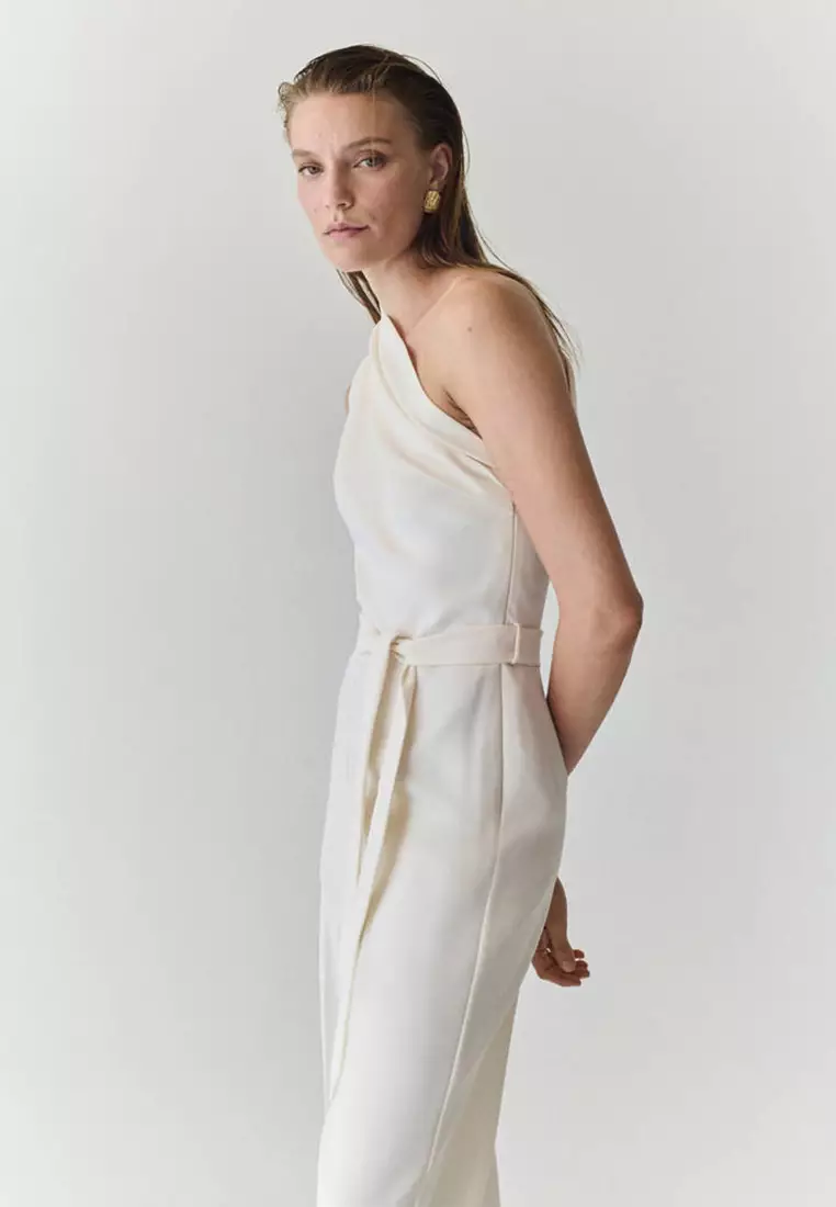 Asymmetric Waist Tie Jumpsuit