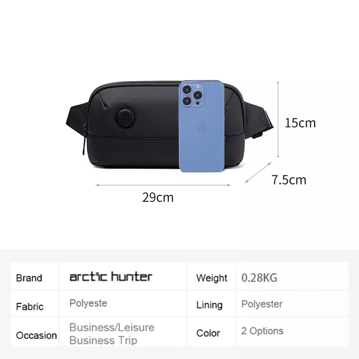 Arctic Hunter Y00557 Tas Selempang Pria Waist Bag Pria Sling Bag Pria - BLACK