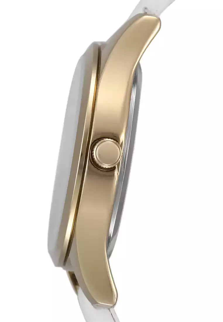 Daniel Klein - Jam Tangan Analog Wanita - Gold - White Leather Strap - DK11945-2